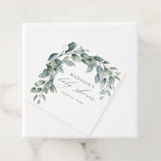 Eucalyptus Greenery Baby shower Bedankjes Labels (In situ)