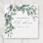 Eucalyptus Greenery Baby shower Bedankjes Labels (Voorkant)