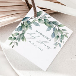 Eucalyptus Greenery Baby shower Bedankjes Labels