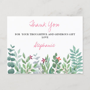 Eucalyptus Greenery Baby shower Bedankt Postca Briefkaart