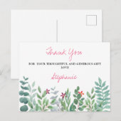 Eucalyptus Greenery Baby shower Bedankt Postca Briefkaart (Voorkant / Achterkant)
