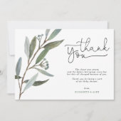 Eucalyptus Greenery Baby shower Dank u kaart (Voorkant)