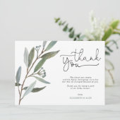 Eucalyptus Greenery Baby shower Dank u kaart (Staand voorkant)