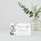 Eucalyptus greenery baby shower diaper raffinageka informatiekaartje (Staand voorkant)