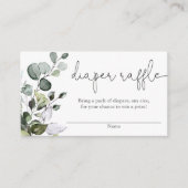 Eucalyptus greenery baby shower diaper raffinageka informatiekaartje (Voorkant)