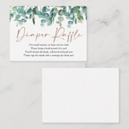 Eucalyptus Greenery Baby shower Diaper Raffle Informatiekaartje