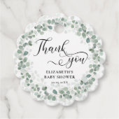 Eucalyptus Greenery Baby shower Hartelijk dank Bedankjes Labels (Voorkant)