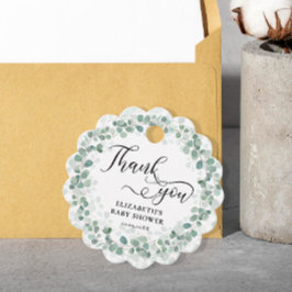 Eucalyptus Greenery Baby shower Hartelijk dank Bedankjes Labels