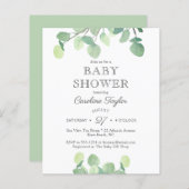 Eucalyptus Greenery Baby shower Invitation (Voorkant / Achterkant)