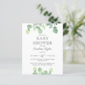 Eucalyptus Greenery Baby shower Invitation (Staand voorkant)