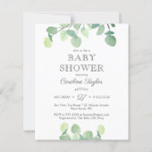 Eucalyptus Greenery Baby shower Invitation (Voorkant)