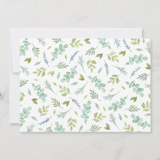 Eucalyptus Greenery Baby shower Invitation Aankondiging (Achterkant)