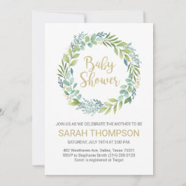 Eucalyptus Greenery Baby shower Invitation Aankondiging