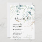 Eucalyptus Greenery Baby shower Invitation Kaart (Voorkant)