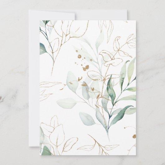 Eucalyptus Greenery Baby shower Invitation Kaart (Achterkant)