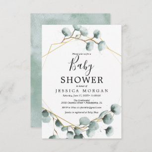 Eucalyptus Greenery Baby shower Invitation Kaart