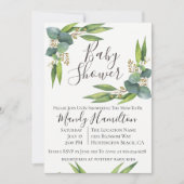 Eucalyptus Greenery Baby shower Invitation Kaart (Voorkant)