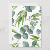 Eucalyptus Greenery Baby shower Invitation Kaart (Achterkant)
