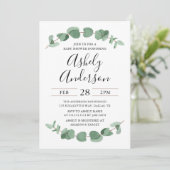 Eucalyptus Greenery Baby shower Invitation Kaart (Staand voorkant)