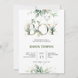 Eucalyptus Greenery Baby shower Invitation Kaart