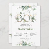 Eucalyptus Greenery Baby shower Invitation Kaart (Voorkant / Achterkant)