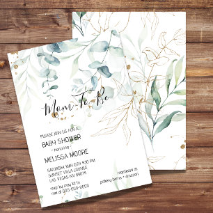 Eucalyptus Greenery Baby shower Invitation Kaart