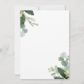 Eucalyptus Greenery Baby shower Invitation Kaart (Achterkant)