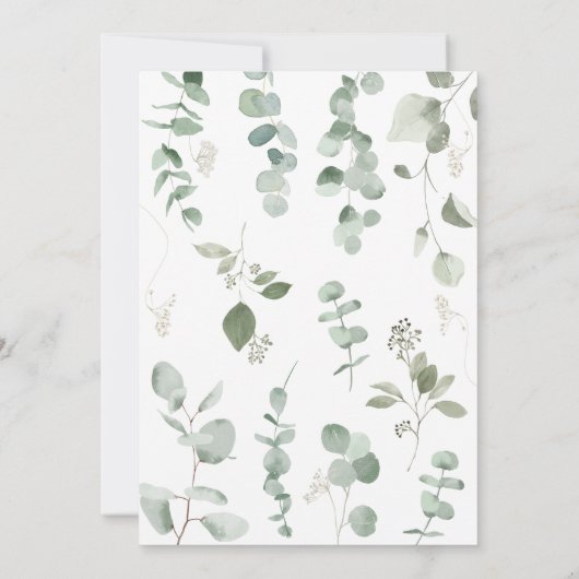 Eucalyptus Greenery Baby shower Kaart (Achterkant)