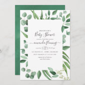 Eucalyptus Greenery Baby shower Kaart (Voorkant / Achterkant)