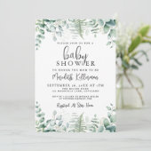 Eucalyptus Greenery Baby Shower Kaart (Staand voorkant)