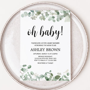 Eucalyptus Greenery Baby shower Kaart