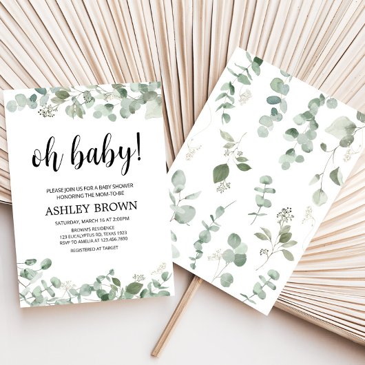 Eucalyptus Greenery Baby shower Kaart