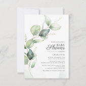 Eucalyptus Greenery Baby shower Kaart (Voorkant)