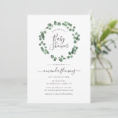 Eucalyptus Greenery Baby shower Kaart (Staand voorkant)