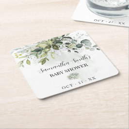 Eucalyptus Greenery Baby shower Kartonnen Onderzetters