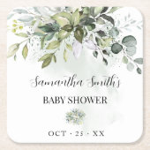 Eucalyptus Greenery Baby shower Kartonnen Onderzetters (Voorkant)