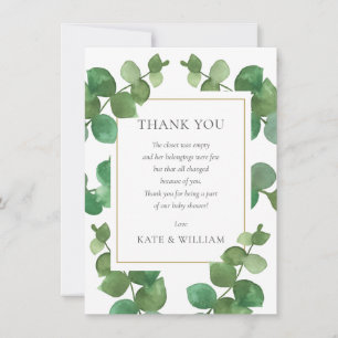 Eucalyptus Greenery Baby shower Poem Bedankkaart