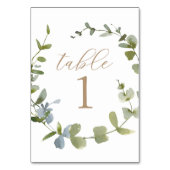 Eucalyptus Greenery Baby shower Table Number Kaart (Voorkant)