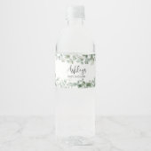 Eucalyptus Greenery Baby shower Waterfles Etiket (Voorkant)