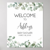 Eucalyptus Greenery Baby shower Welkom Poster (Voorkant)