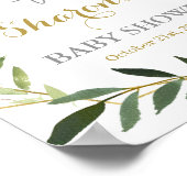 Eucalyptus Greenery Baby shower Welkomstbord Poster (Hoek)