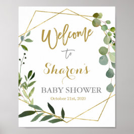 Eucalyptus Greenery Baby shower Welkomstbord Poster