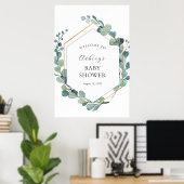 Eucalyptus Greenery Baby shower Welkomstteken Poster (Thuiskantoor)