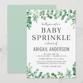 Eucalyptus Greenery Baby Sprinkle Modern Kaart