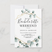 Eucalyptus Greenery Bachelorette Party nodigt kaar Kaart (Voorkant)