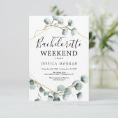 Eucalyptus Greenery Bachelorette Party nodigt kaar Kaart (Staand voorkant)