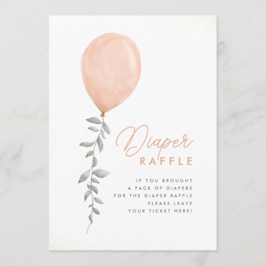 Eucalyptus Greenery Ballon Diaper Raffle Kaart (Voorkant)