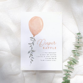Eucalyptus Greenery Ballon Diaper Raffle Kaart