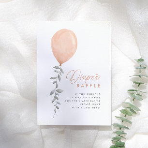 Eucalyptus Greenery Ballon Diaper Raffle Kaart