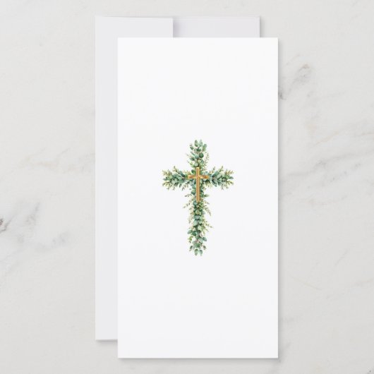 Eucalyptus Greenery Baptism Favor Bookmak Bedankkaart (Achterkant)